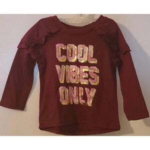 12M raglan graphic burgundy color baby girl LS tee